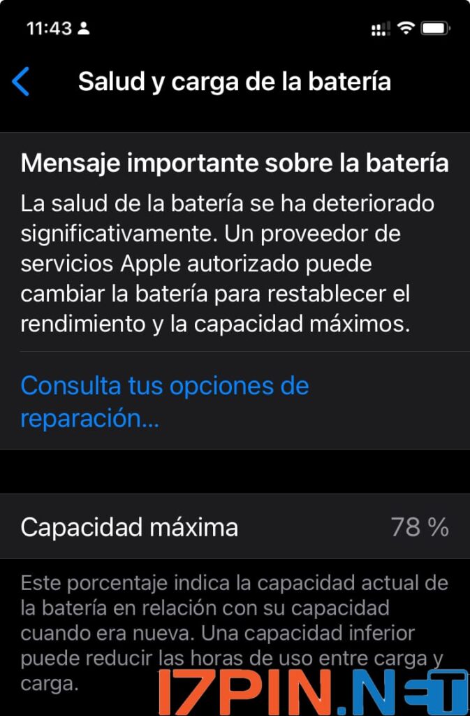 Función de salud de la batería de los iPhone