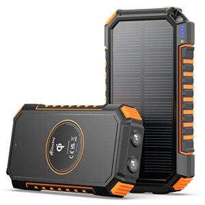 Hiluckey Cargador Solar 26800mAh Batería Externa Inalámbrica