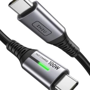 Cable USB C a USB C INIU 100W – Carga Rápida y Resistente Nylon Trenzado de 2M
