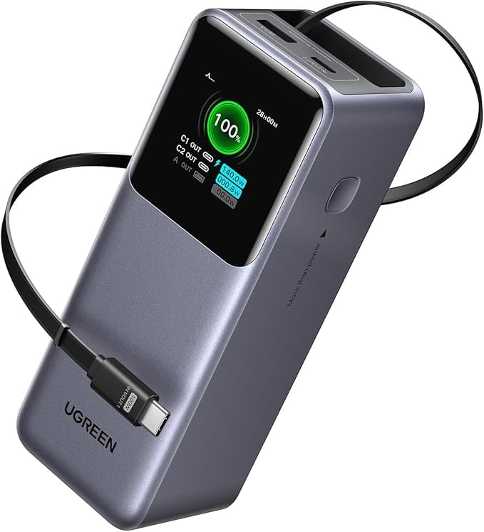 UGREEN Nexode 165W Power Bank con cable retráctil