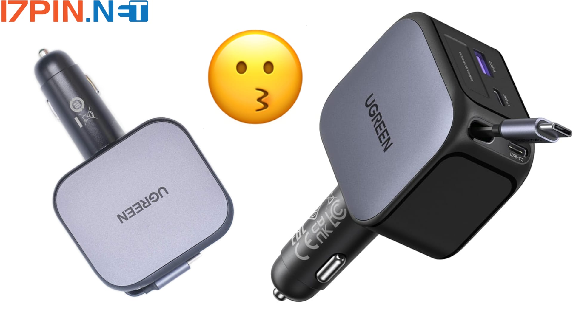 Cargador de coche UGREEN 145W con cable retráctil potencia y orden en tu vehículo