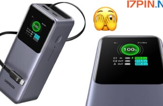 UGREEN Nexode 20000mAh Banco de Energía con Cable Retráctil