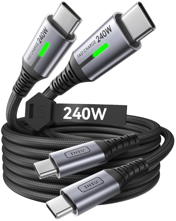 INIU 240W Cable USB C Carga Rápida 2-Pack 2m