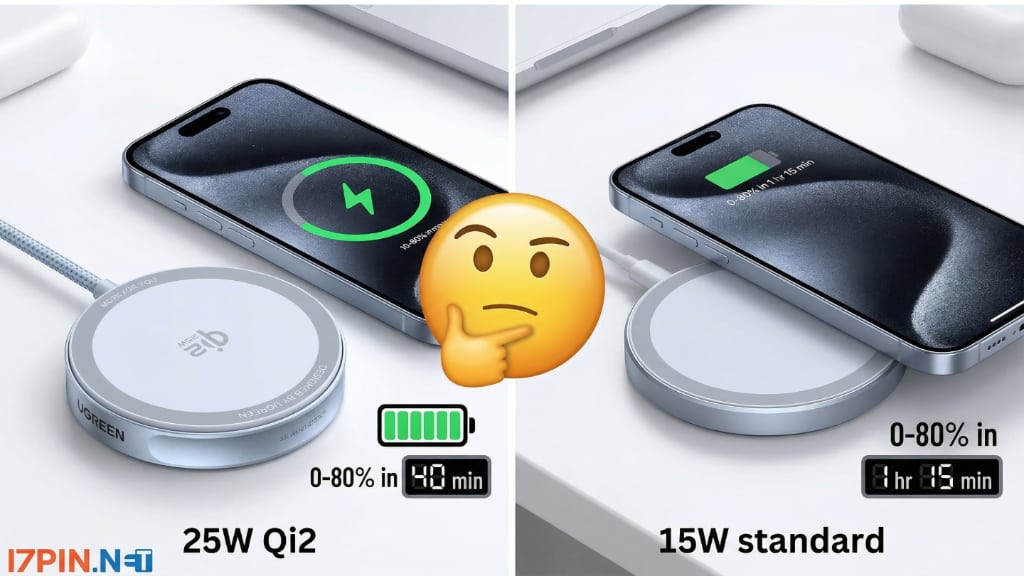Qi2 25W vs MagSafe y Qi2 normal