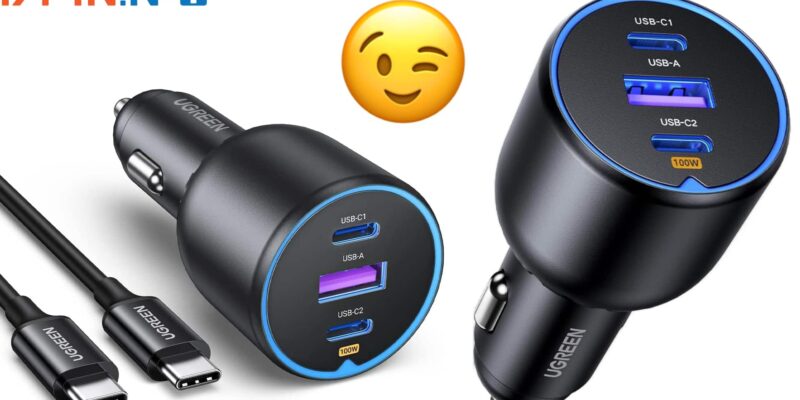 Probamos el UGREEN 130W cargador de coche con tres puertos